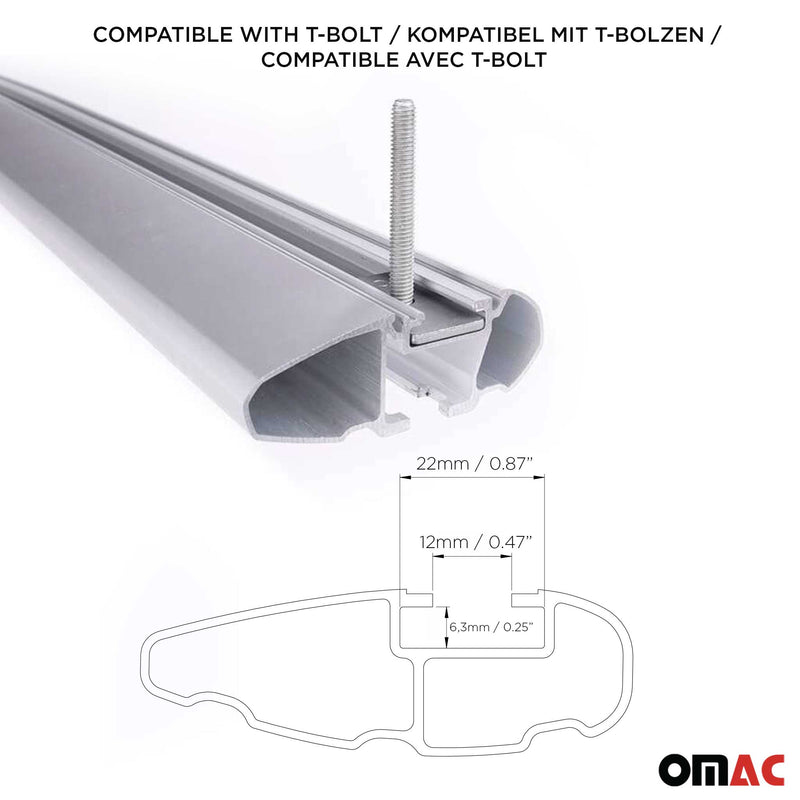 Dachträger Grundtäger für Peugeot 5008 mk2 2017-2023 75kg Aluminium Silber 2 tlg