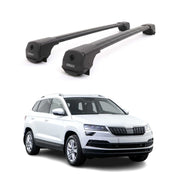 Dachträger Grundträger für Skoda Karoq 2017-2026 Aluminium 75kg Schwarz 2tlg