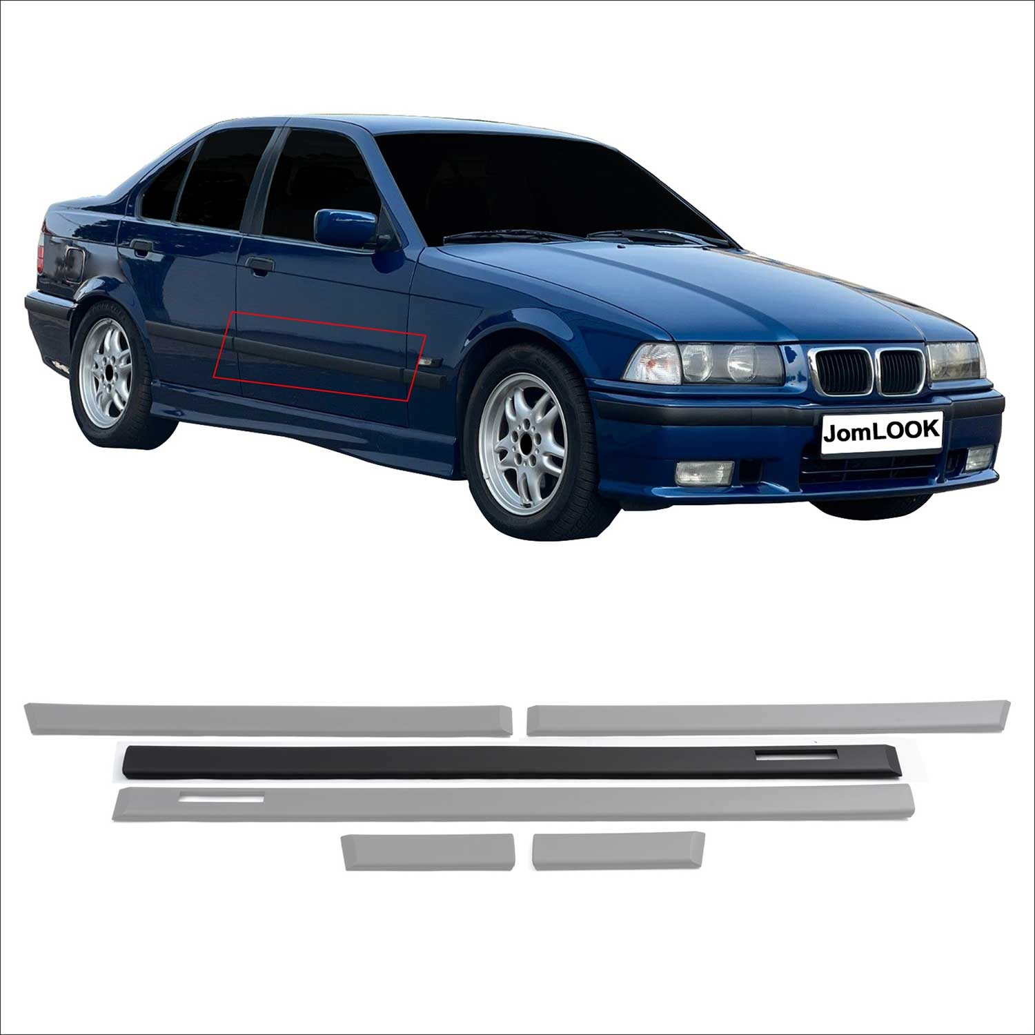 JOM Seitenleisten Türleisten für BMW 3er E36 Limo Touring schwarz 6tlg