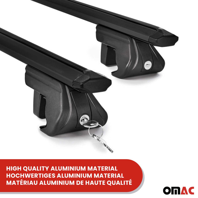 Dachträger Grundtäger für Fiat Panda II 2003-2012 5 tür 90kg Alu Schwarz 2x ABE