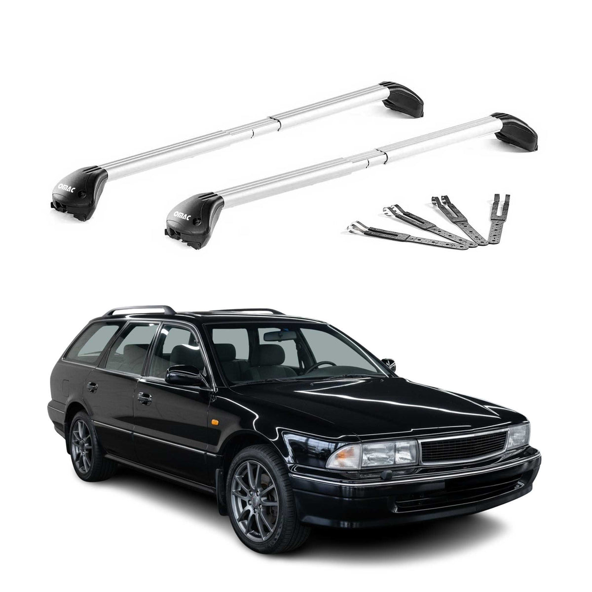 Dachträger Grundtäger für Mitsubishi Sigma Kombi 1991-1996 100kg Alu Grau 2x ABE