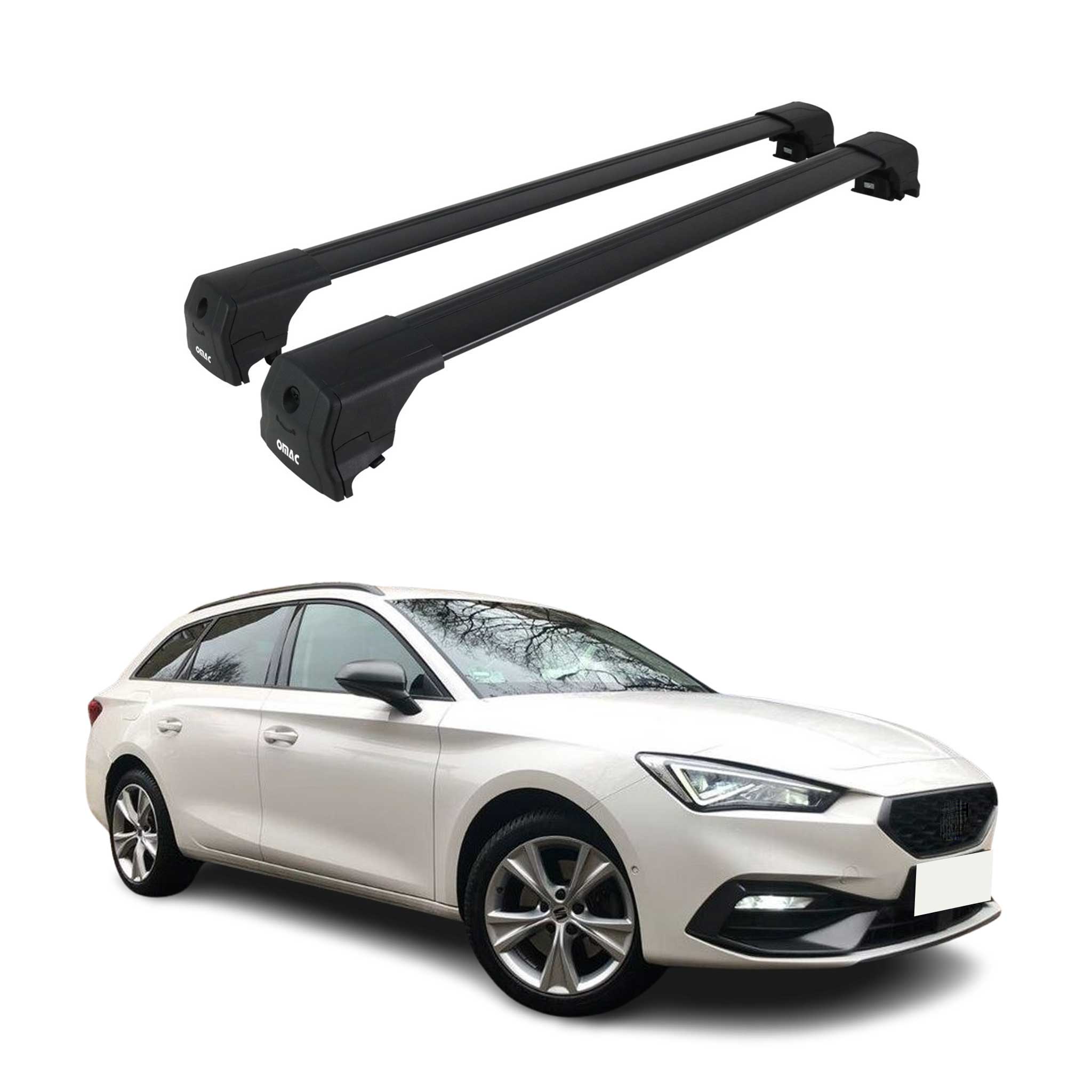 Dachträger Grundtäger für Seat Leon IV Kombi 2020-2026 75kg Aluminium Schwarz 2x