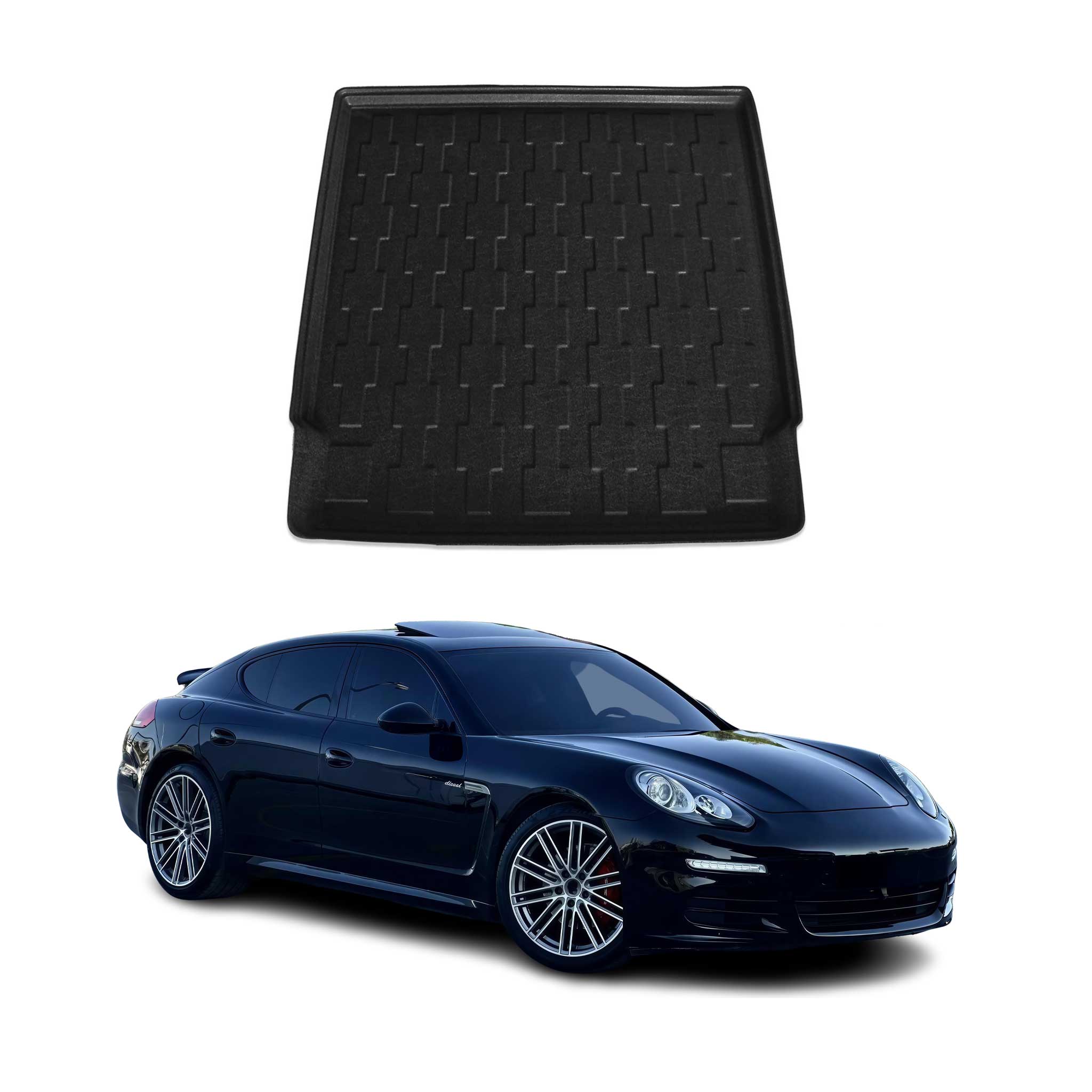 Kofferraumwanne Laderaumwanne für Porsche Panamera 2010-2016 Gummi TPE Schwarz