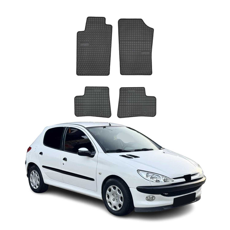 OMAC Gummi Fußmatten für Peugeot 206 1998-2009 Automatten Gummi Schwarz 4tlg