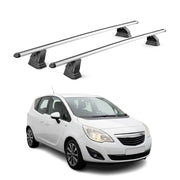 Alu Dachträger für Opel Meriva B 2010-2017 TÜV T-Nut Abschließbar 2tlg Silber