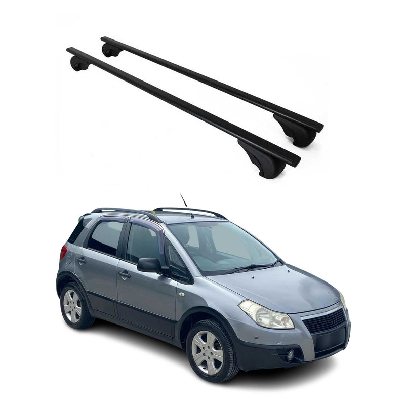 Dachträger Grundtäger für Fiat Sedici 2005-2014 75kg Metall Schwarz 2 tlg