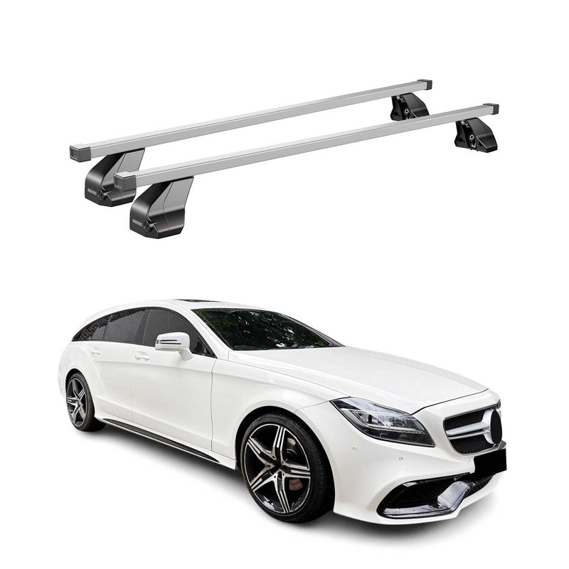 Menabo Dachträger Grundtäger für Mercedes CLS X218 2012-2017 75kg Stahl Grau 2x