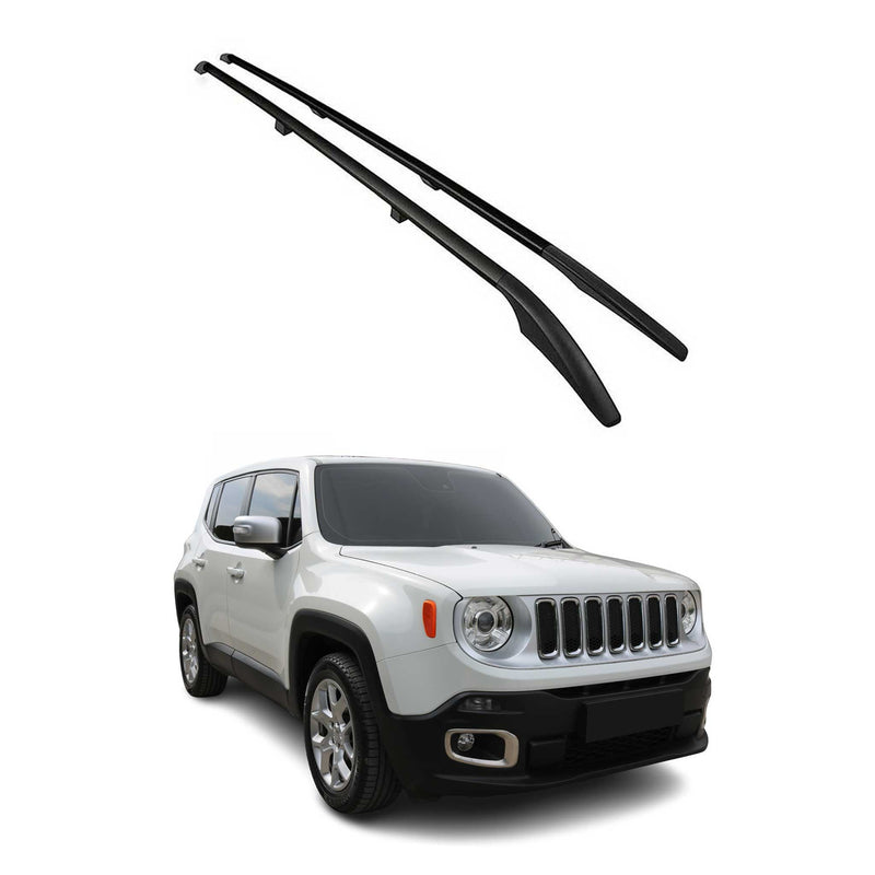Dachreling Dachgepäckträger Relingträger für Jeep Renegade 2015-2024 Alu Schwarz