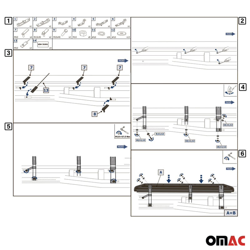 Trittbretter Seitenschweller für Hyundai Santa Fe 2006-2012 Alu Schwarz ABE