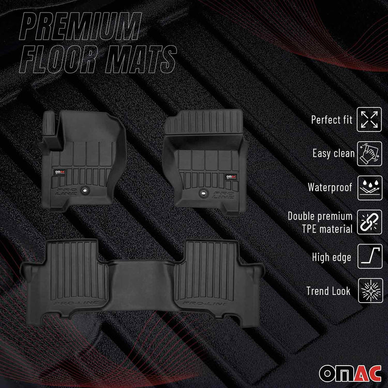 OMAC Gummi Fußmatten für Land Rover Discovery 3 2004-2009 Premium TPE Schwarz 3x