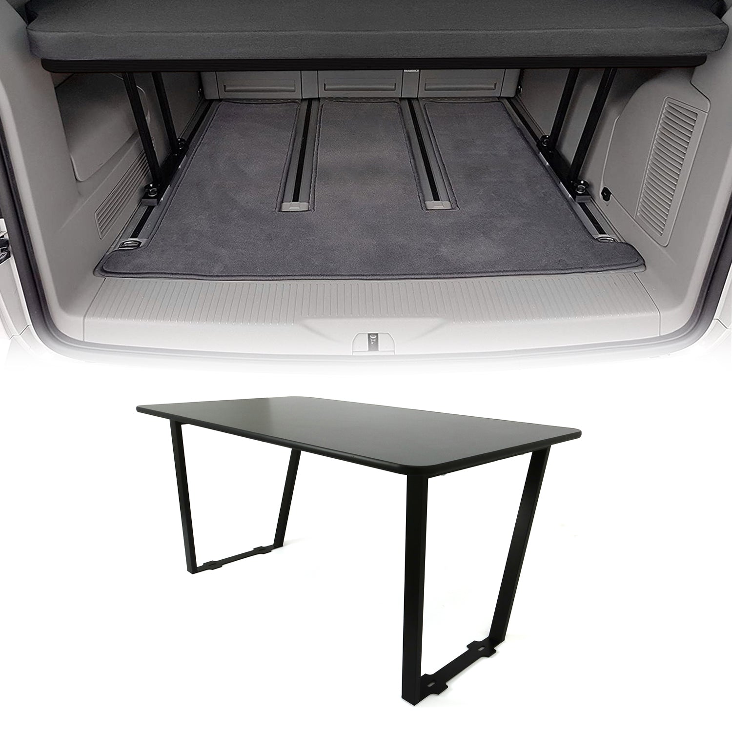 Multiflexboard Bettverlängerung Ablage für Volkswagen T7 2024-2025 Schwarz 3x