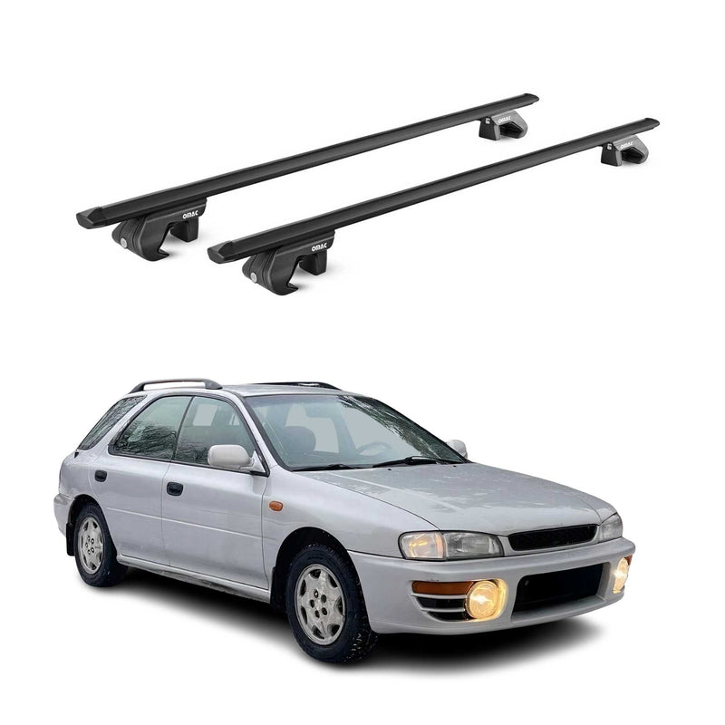 Dachträger für Subaru Impreza Kombi 1992-2011 5 tür 90kg Alu Schwarz 2x ABE