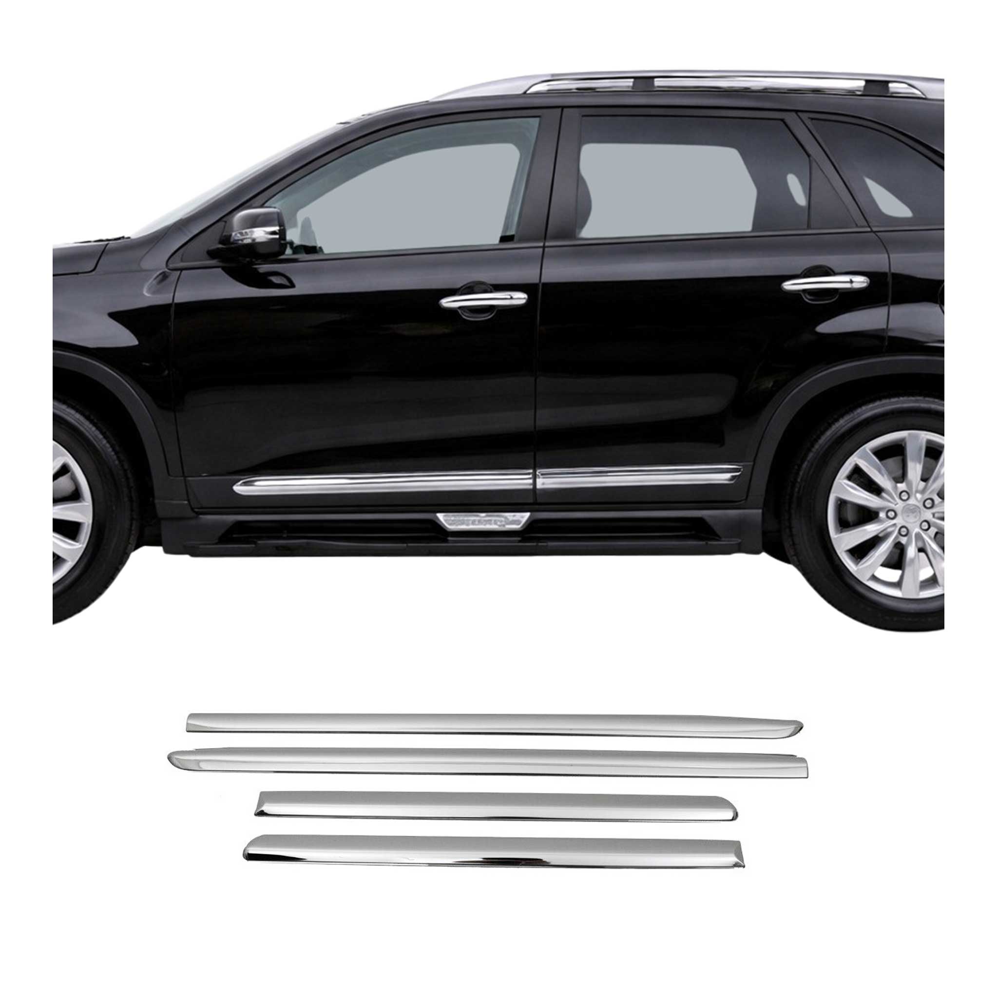 Seitentürleiste Türleisten Türschutzleiste für Kia Sorento 2010-2021 Chrom 4x