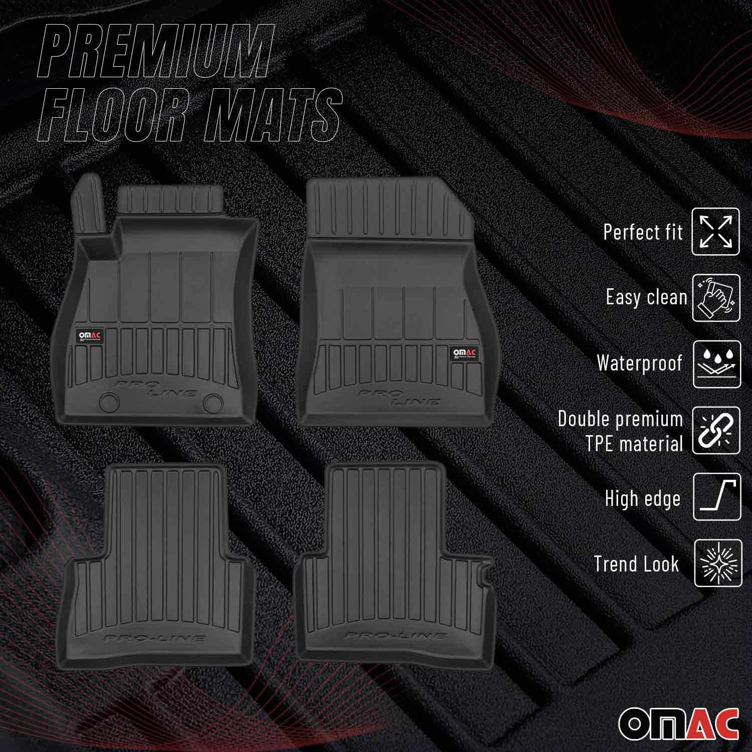 OMAC Gummi Fußmatten für Nissan Juke 2010-2019 Premium TPE Automatten Schwarz 4x