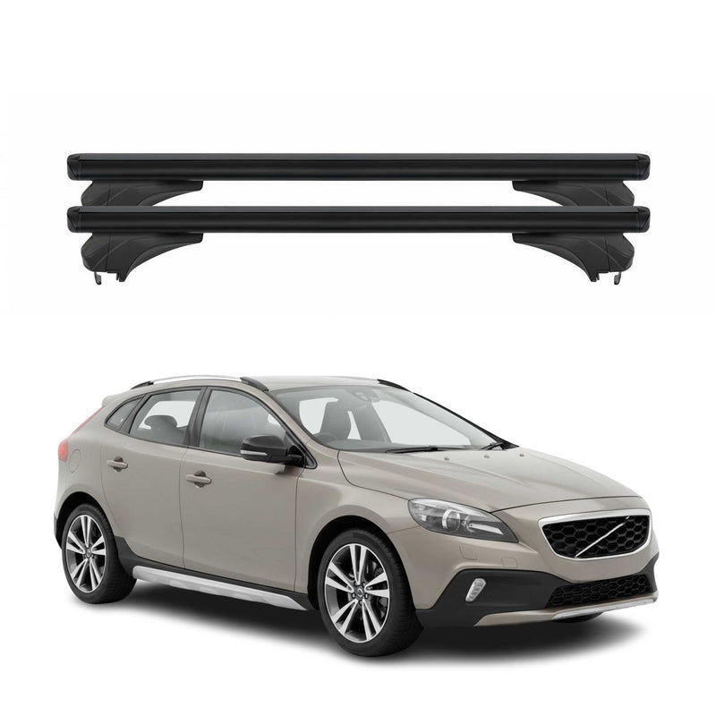 Menabo Dachträger für Volvo V40 Cross Country 2013-2019 Aluminium Schwarz 2 tlg