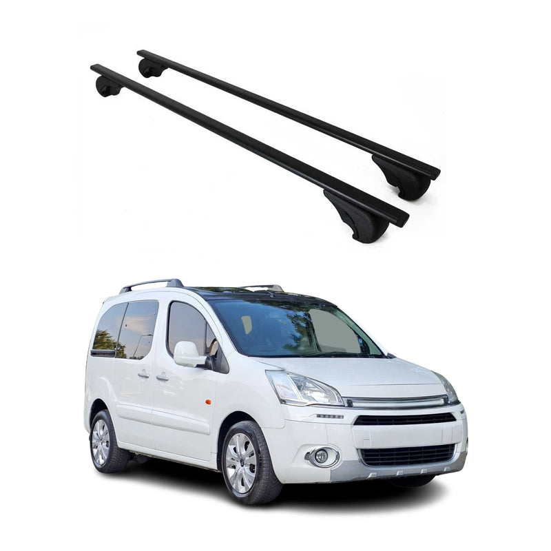 Dachträger Grundtäger für Citroen Berlingo 2008-2018 75kg Metall Schwarz 2 tlg