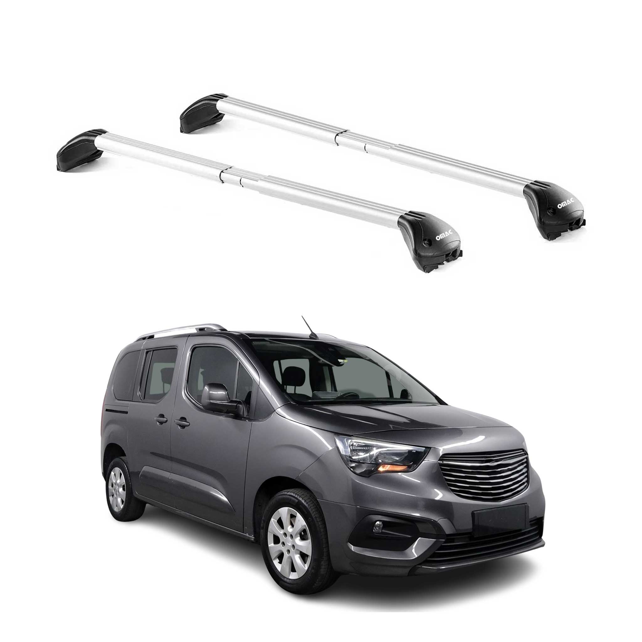 Dachträger Grundtäger für Opel Combo E 2019-2026 3-5 tür 100kg Alu Silber 2x ABE