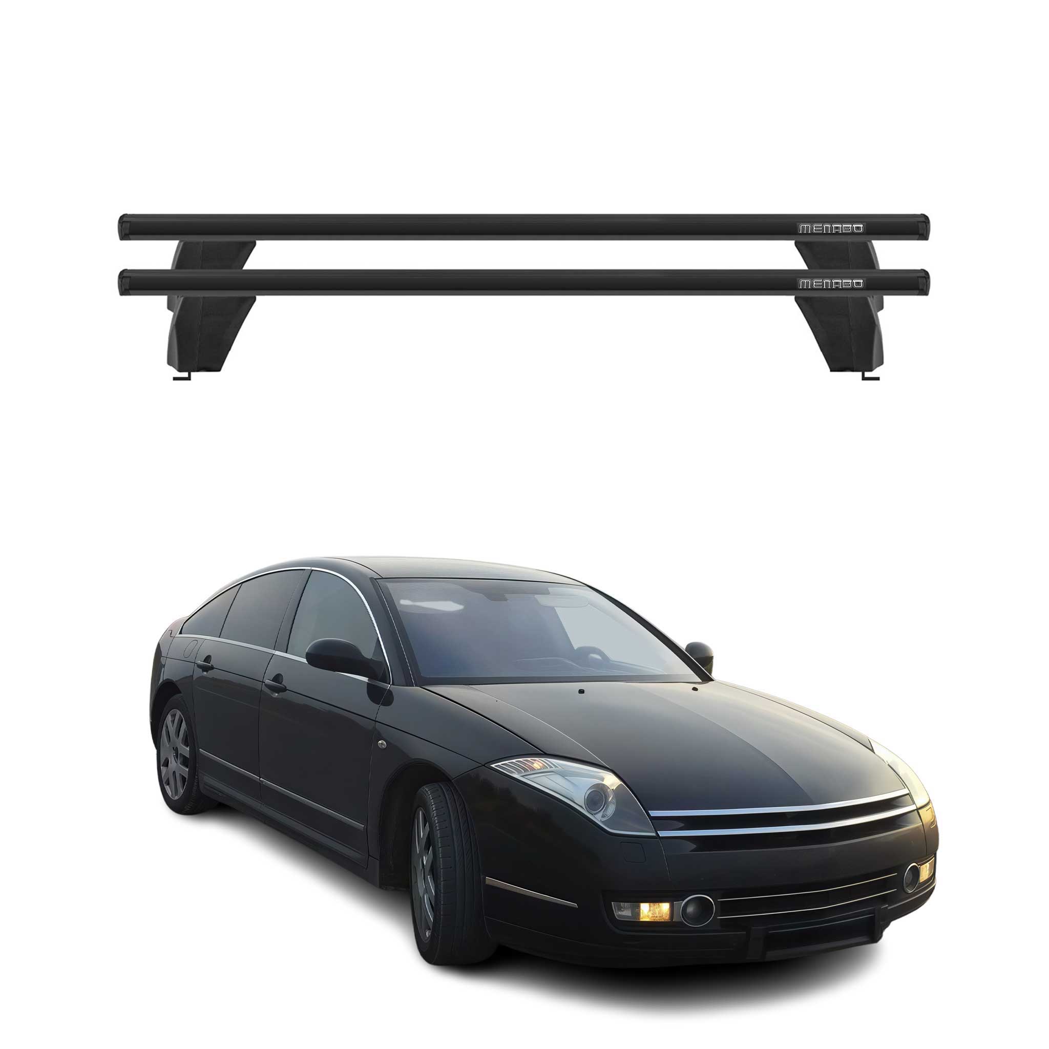 Menabo Dachträger Grundtäger für Citroen C6 2005-2012 75kg Alu Schwarz 2 tlg