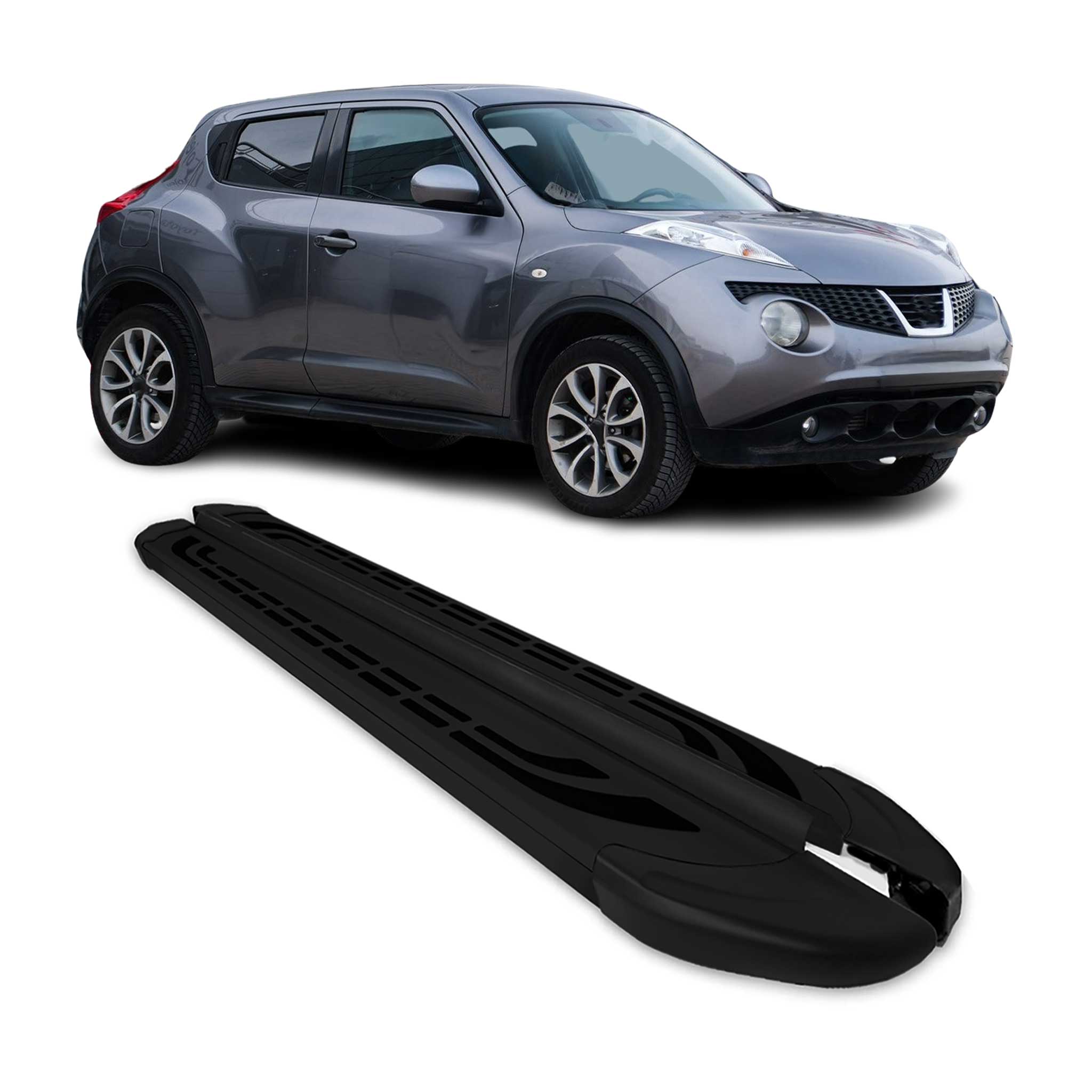 Trittbretter Seitenschweller Seitenbretter für Nissan Juke 2010-2019 Alu Schwarz