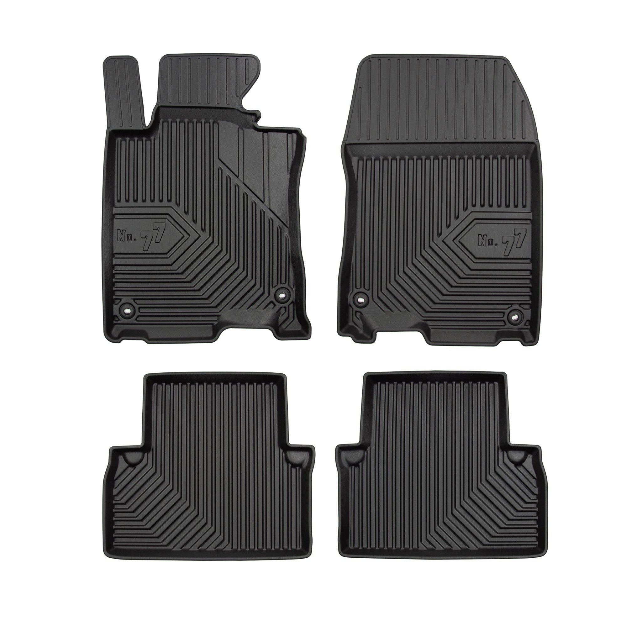 Fußmatten Gummimatten No.77 für Honda Accord VIII 2008-2015 TPE Schwarz 4 tlg