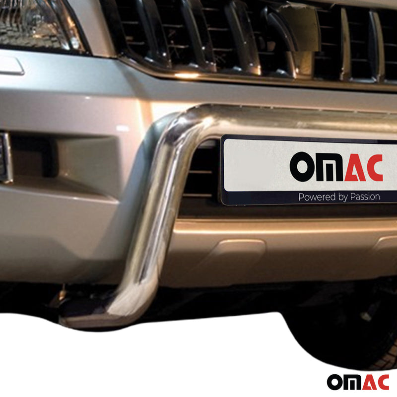 Stahl Frontbügel Frontschutzbügel für Toyota Land Cruiser 120 2003-09 ABE Silber