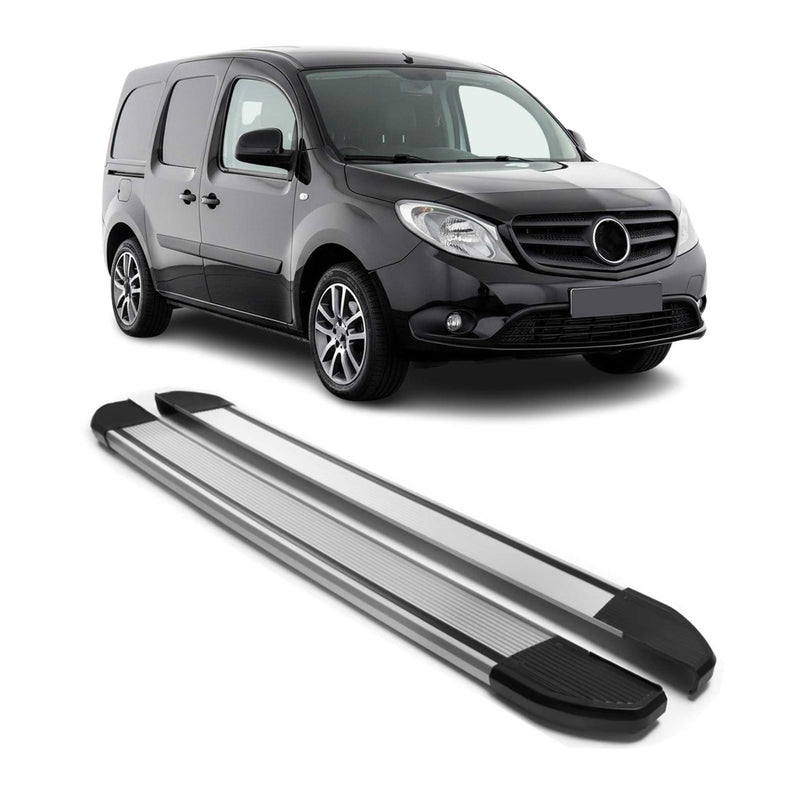 Alu Seitenschweller Trittbretter für Mercedes Citan 2012-2021 Silber 2tlg