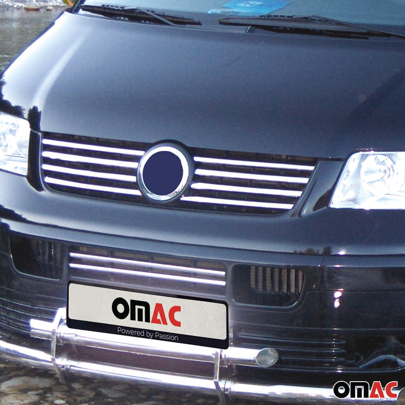 Kühlergrill Leisten Grillleisten für VW Transporter T5 2003-2010 Chrom Silber 8x