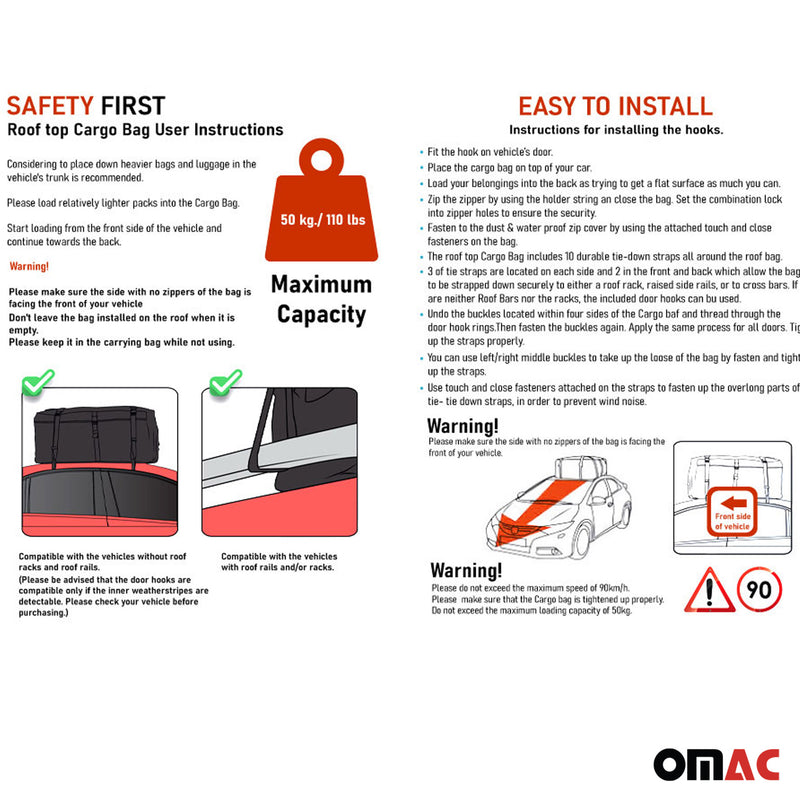 Auto Dachtasche Dachkoffer Dachbox Faltbar Gepäcktasche 500 Liter Volumen