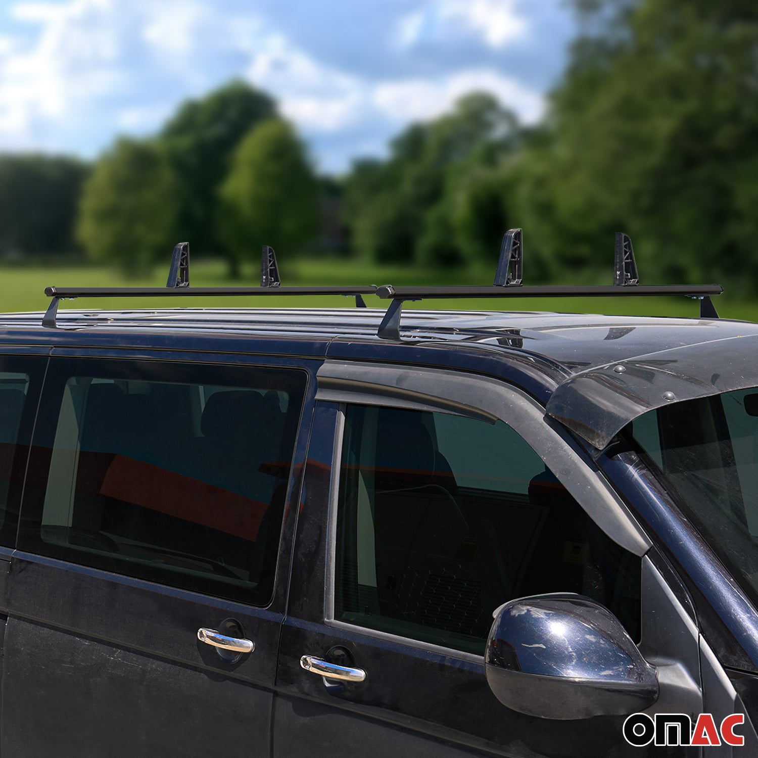2x Dachträger + Leiterhalter Set für VW T5 T6 Transporter 2003-2024 Schwarz