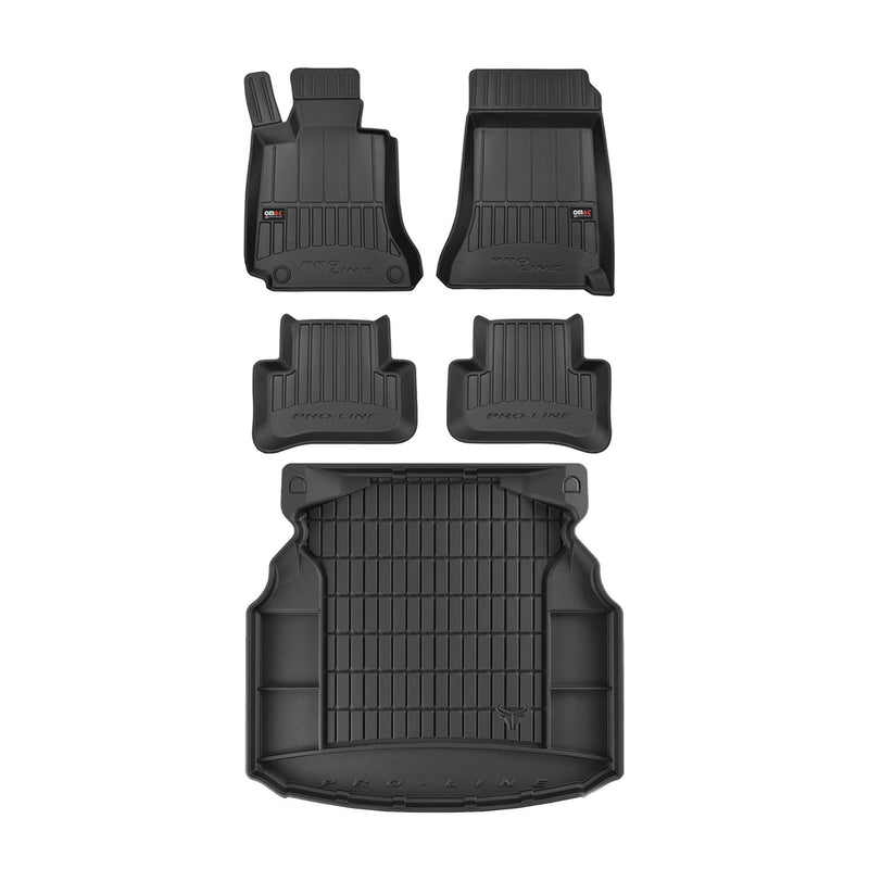 OMAC Fußmatten & Kofferraumwanne Set für Mercedes C Klasse W204 2007-2015 Gummi