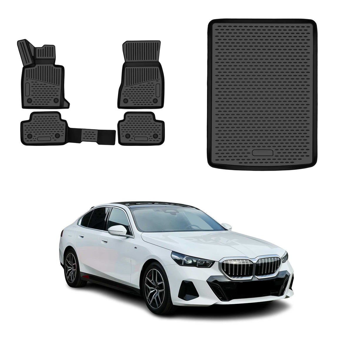 OMAC Fußmatten & Kofferraumwanne Set für BMW 5er G60 Limo 2024-2026