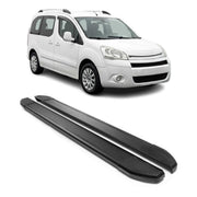 Alu Seitenschweller Trittbretter für Citroen Berlingo L1 2008-2018 Schwarz 2x
