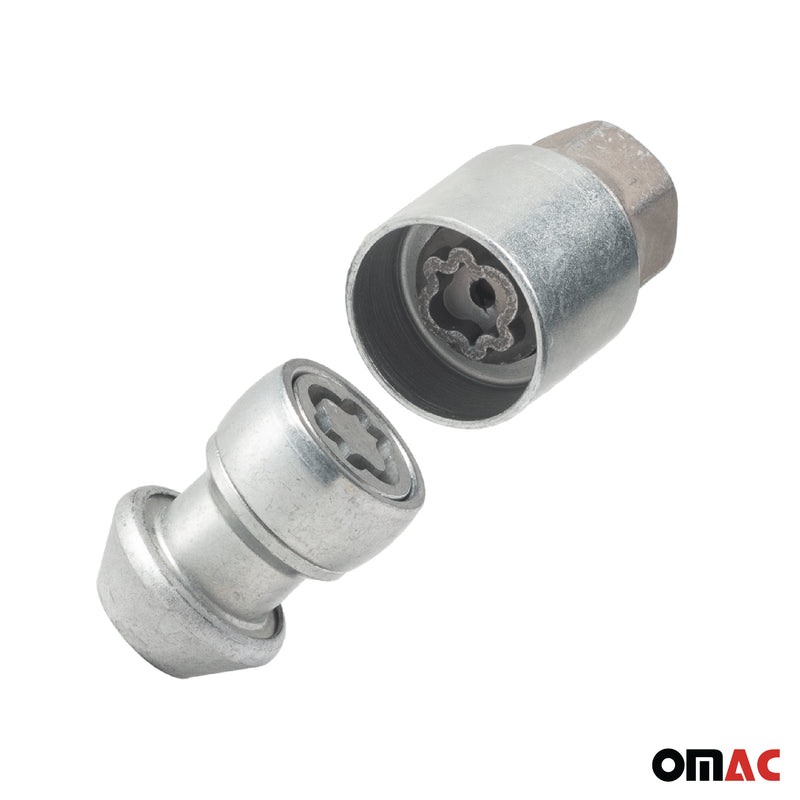 Radschloss Radschrauben Satz für Volvo V50/ S40/ V40 Silber 4tlg M12X1.5