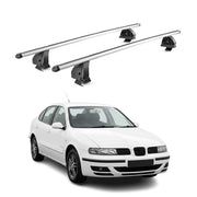 Alu Dachträger für Seat Toledo III 2004-2009 TÜV T-Nut Abschließbar 2tlg Silber