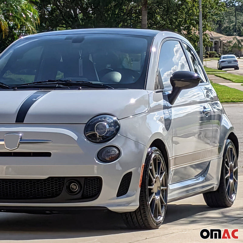 Spiegelkappen Spiegelabdeckung für Fiat 500C 2007-2024 Kohlefaser Schwarz 2tlg