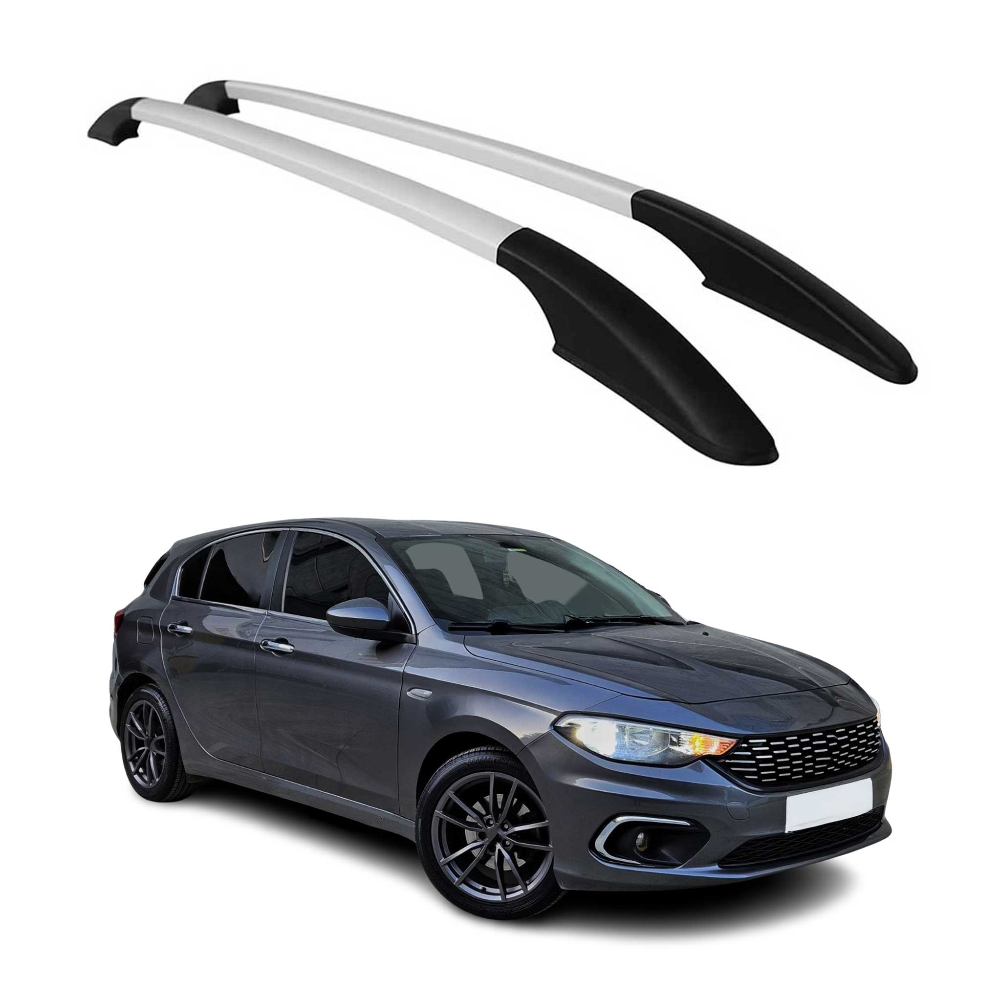Aluminium Dachreling Relingträger für Fiat Tipo Schrägheck 2015-2026 Silber