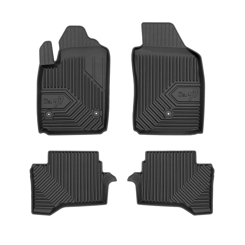 Fußmatten Gummimatten No.77 für Fiat 500E I 2015-2020 FL TPE Schwarz 4 teile