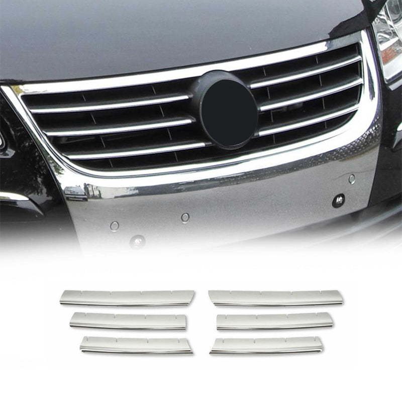 Kühlergrill Leisten Grillleisten für VW Touran 2003-2006 Edelstahl Silber 6tlg