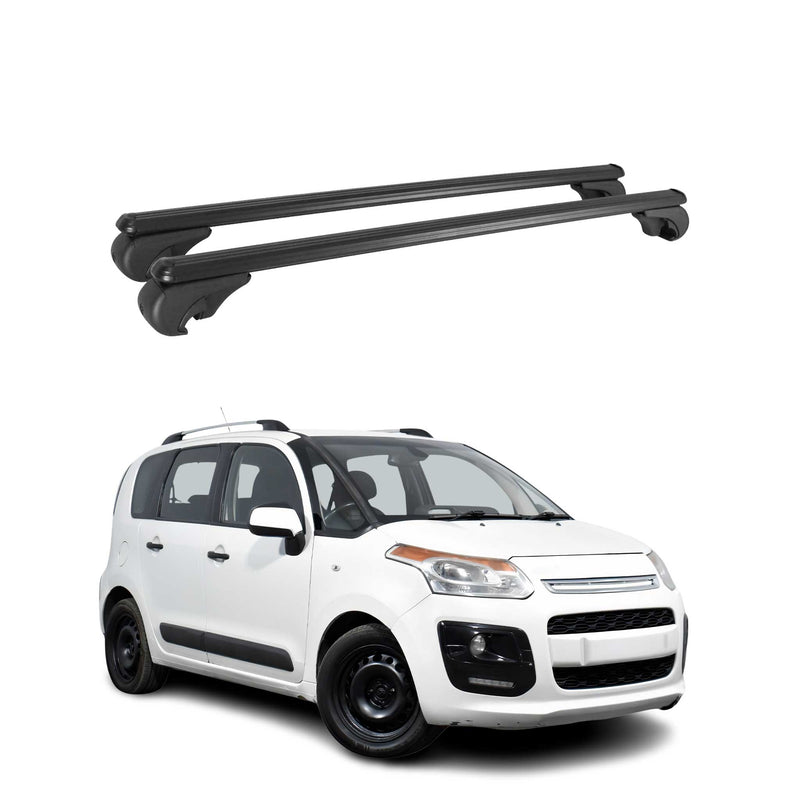 Dachträger Grundtäger für Citroen C3 Picasso 2008-2017 75kg Alu Schwarz 2 tlg