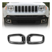 Nebelscheinwerfer Rahmen Umrandung für Jeep Renegade 2014-2019 Chrom Dunkel 2x