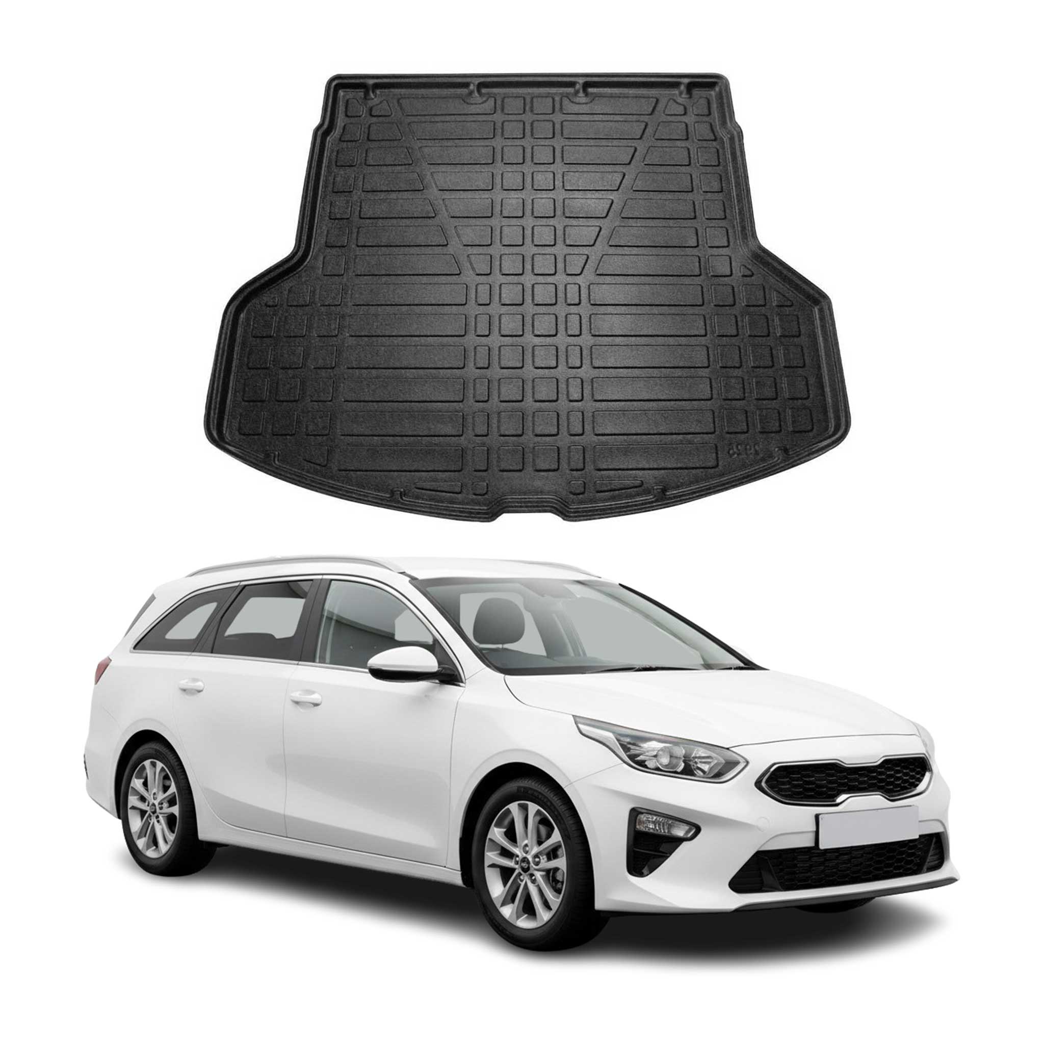Kofferraumwanne Laderaumwanne für Kia Ceed Estate SW 2019-2026 Gummi TPE Schwarz