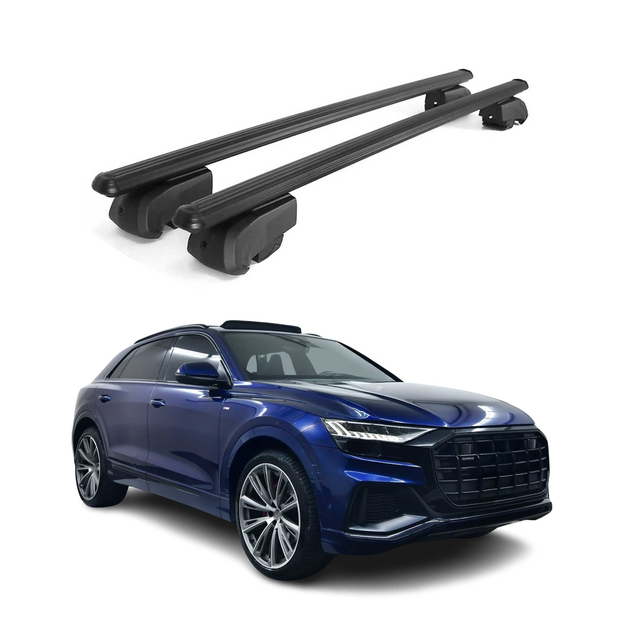 Dachträger Grundtäger für Audi Q8 2018-2026 75kg Aluminium Schwarz 2 tlg