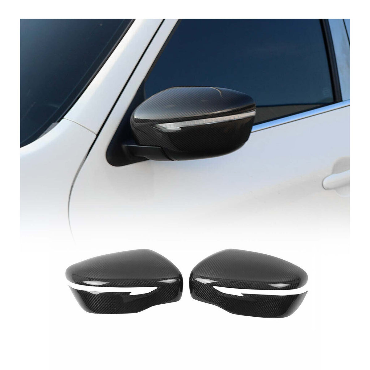 Spiegelkappen Spiegelabdeckung für Nissan Pathfinder 2014-2019 Kohlefaser Carbon