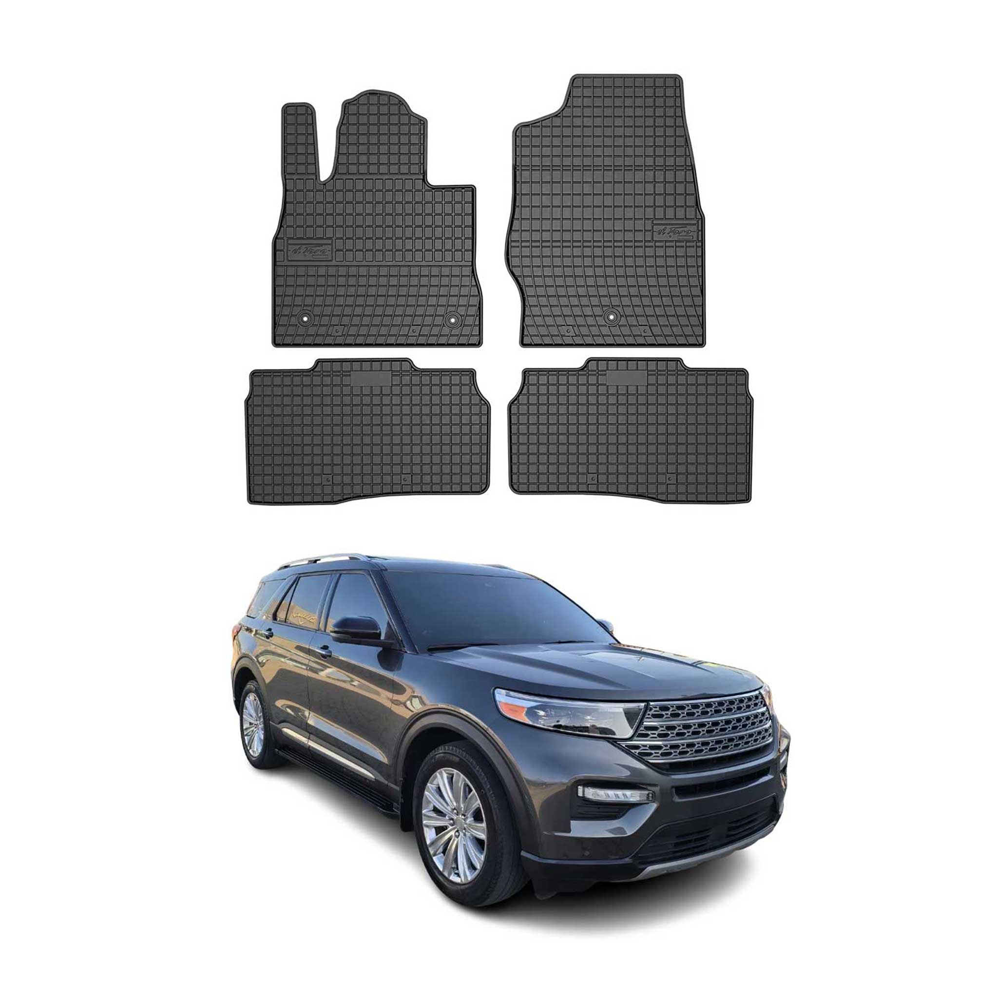 OMAC Gummi Fußmatten für Ford Explorer 2020-2026 Automatten Gummi Schwarz 4tlg