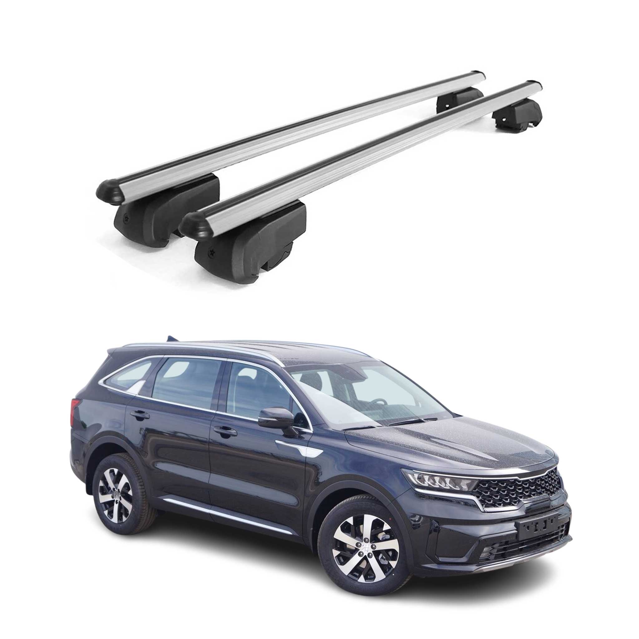 Dachträger Gepäckträger für Kia Sorento 2021-2026 Querträger ABE Alu Grau 2x