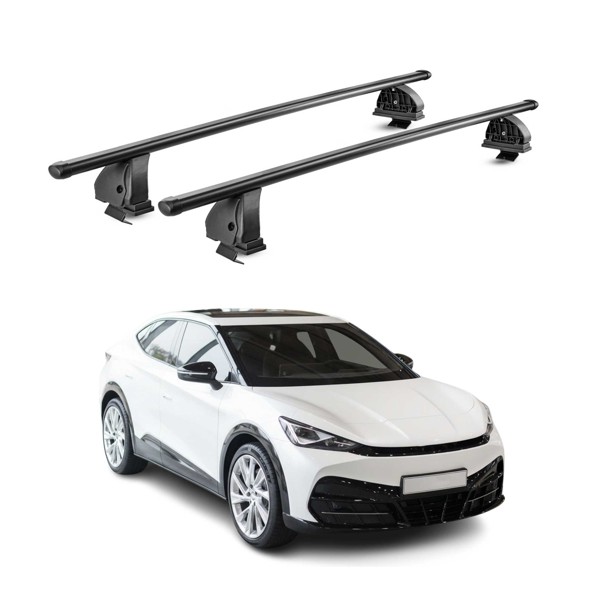 Stahl Dachträger für Cupra Tavascan 2024-2026 TÜV Abschließbar 2tlg Schwarz