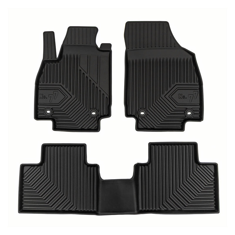 Fußmatten Gummimatten No.77 für MG ZS II Hybrid 2024-2025 TPE Schwarz 3 tlg
