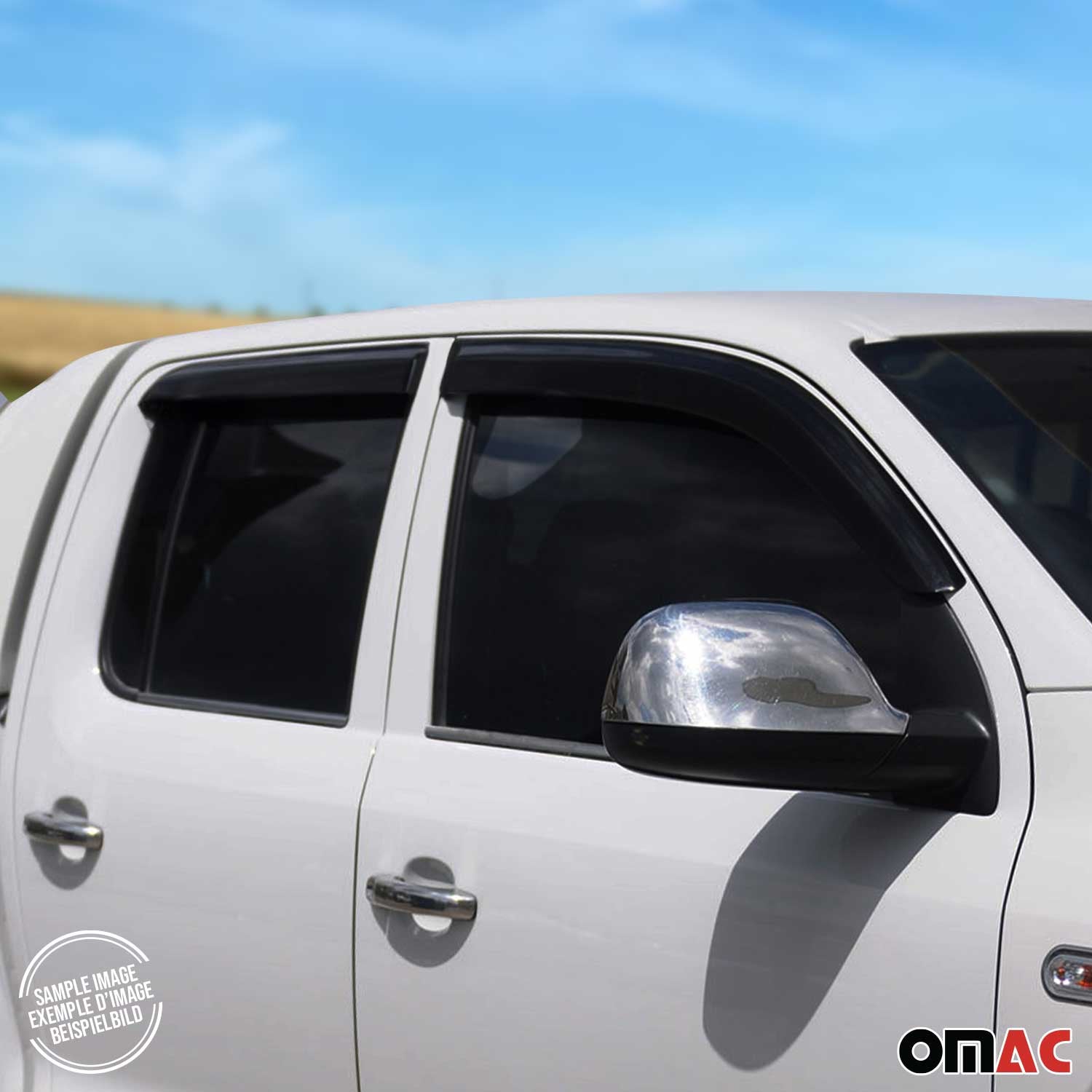 4x Windabweiser Regenabweiser für Toyota Hilux 2007-2012 Acryl Dunkel