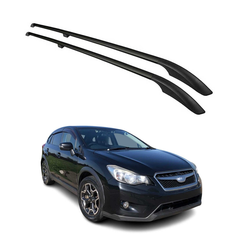 Dachreling Dachgepäckträger Relingträger für Subaru XV 2012-2018 Alu Schwarz 2x