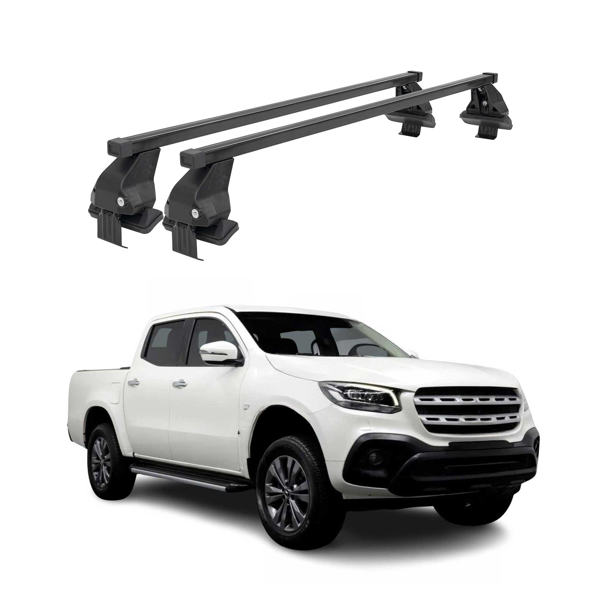Menabo Dachträger für Mercedes X Klasse W470 2017-2020 50kg Stahl Schwarz 2x